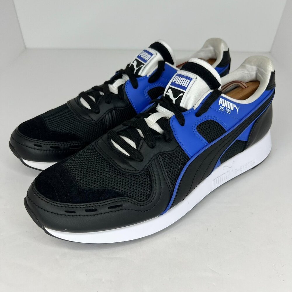 Puma Mens 368025-01 Black Blue RS-100 Sound Low Top Mesh Size 10.5 Sneakers